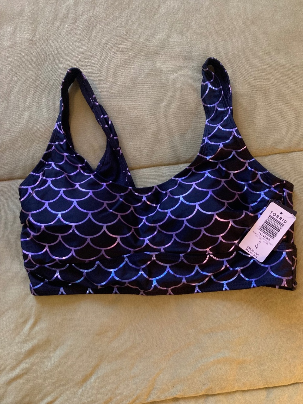 NWT Torrid Bikini Scoop Top, Mermaid, size 0 (12)